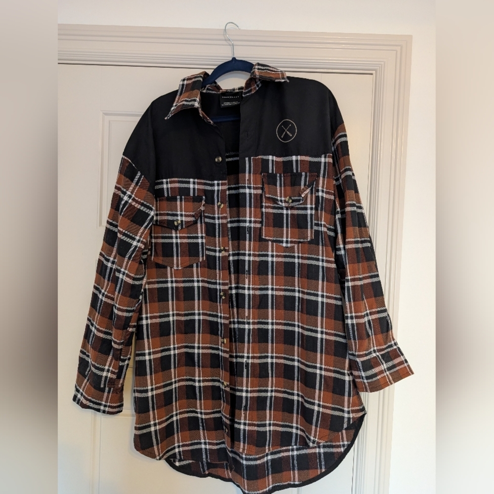 Canoe Lake Black and Brown Plaid Shirt